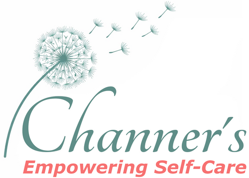 Logo of Channer's Empowering Self-Care with a dandelion graphic on a white background